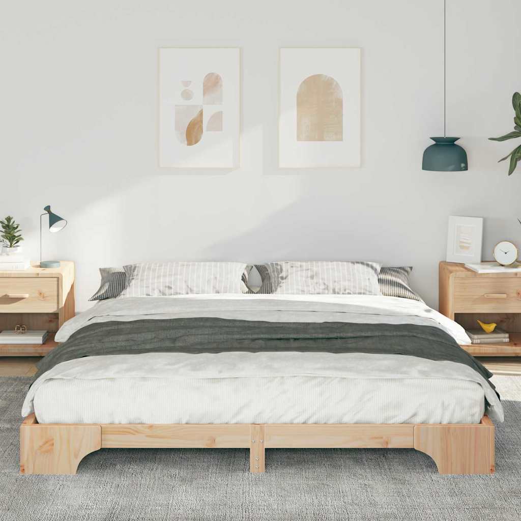 Sengestamme Brun 180 x 220 cm Massiv furu