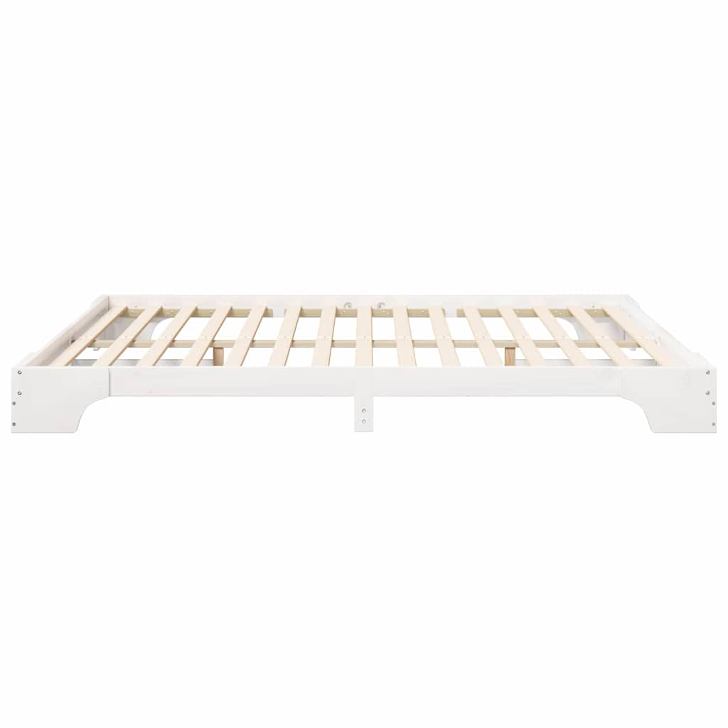 Sengestamme Hvit 180 x 220 cm Massiv furu