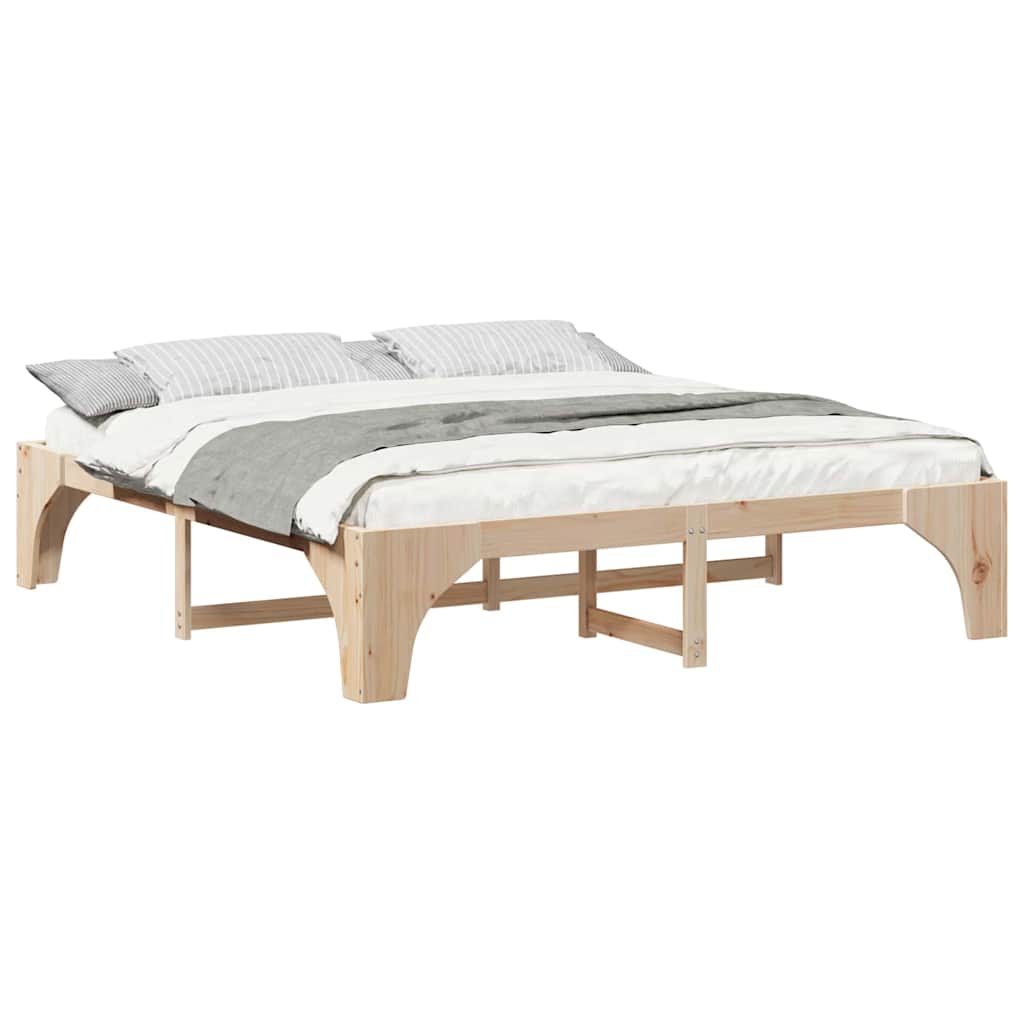 Sengestamme Brun 200 x 200 cm Massiv furu