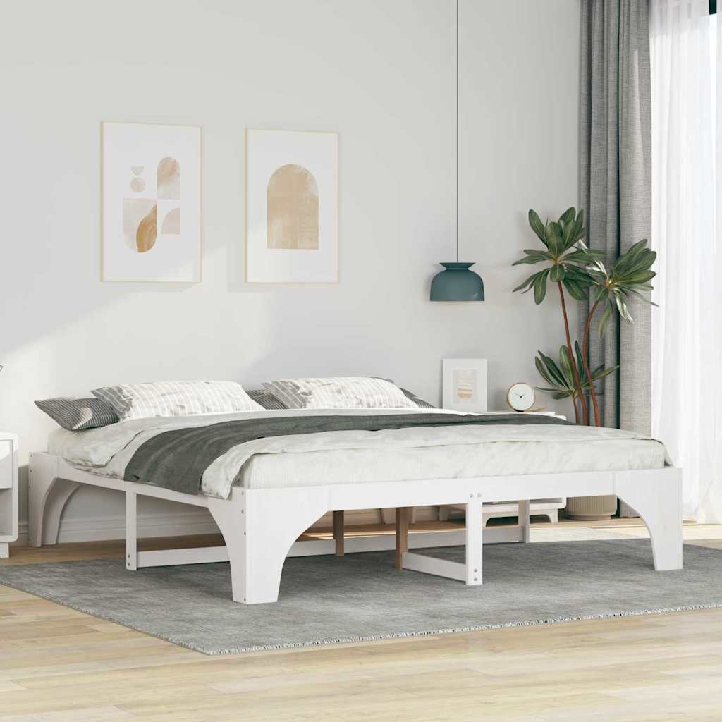 Sengestamme Hvit 200 x 200 cm Massiv furu