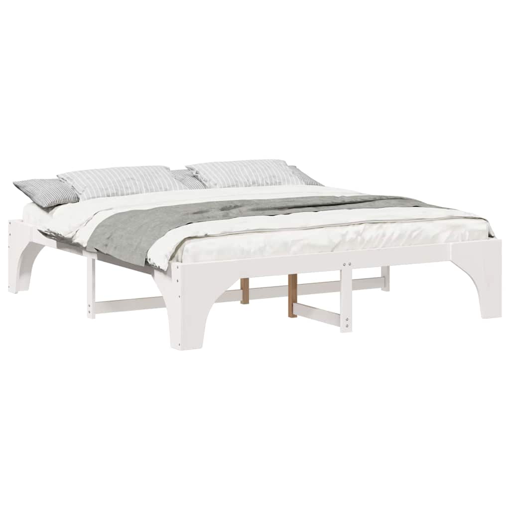 Sengestamme Hvit 200 x 200 cm Massiv furu