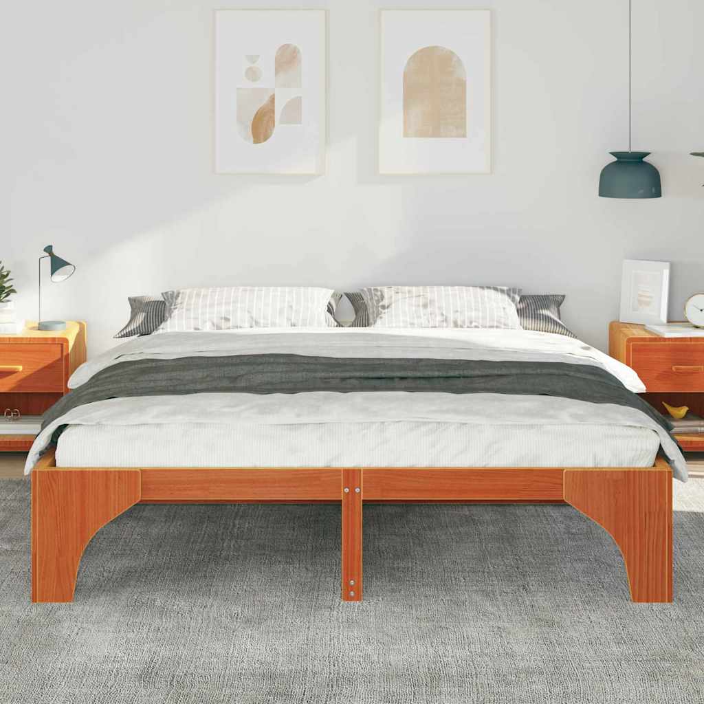Sengestamme Brun 200 x 200 cm Massiv furu