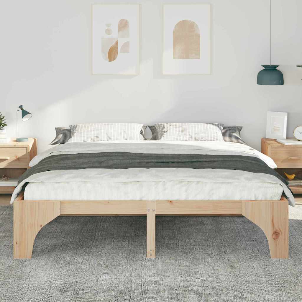Sengestamme Brun 180 x 200 cm Massiv furu