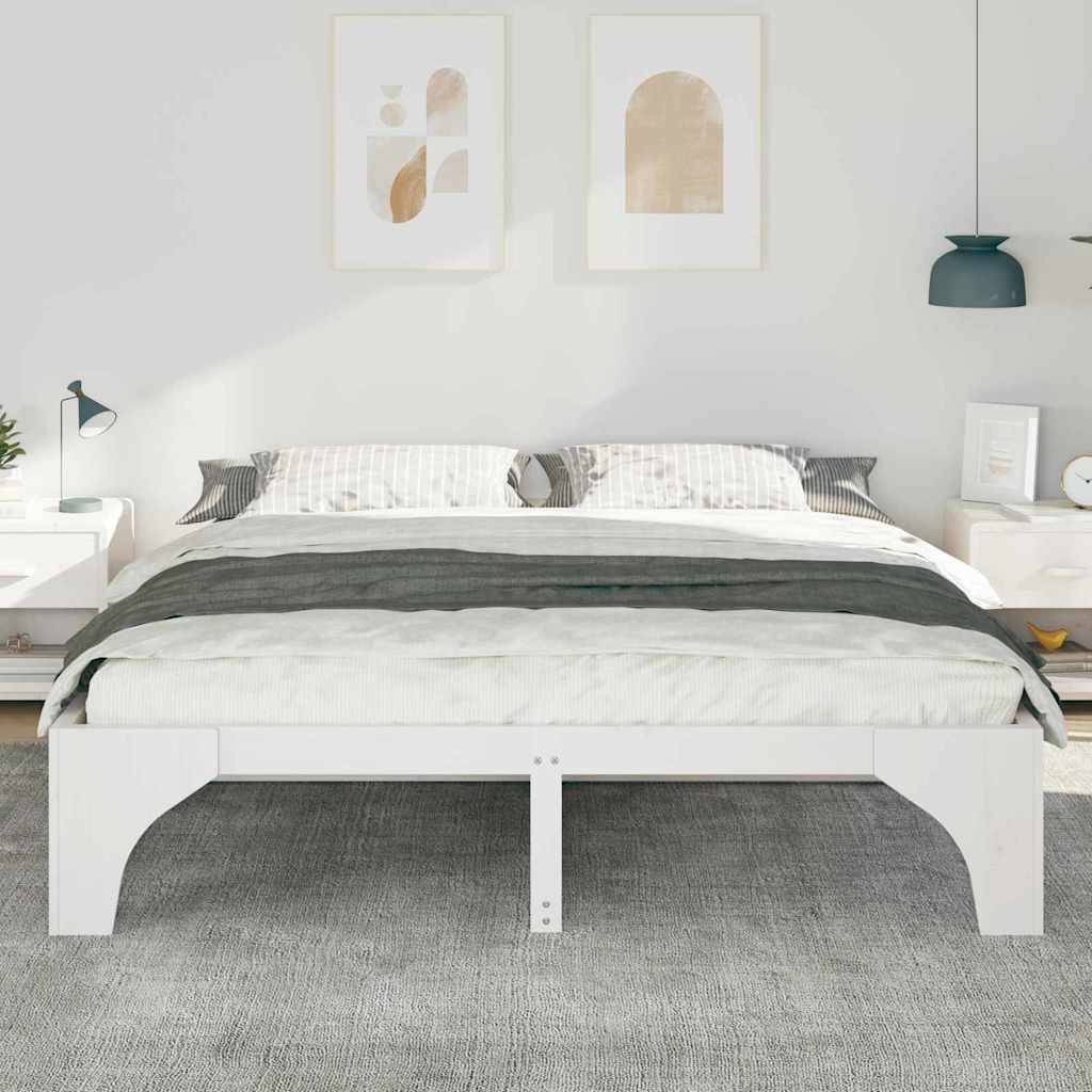 Sengestamme Hvit 180 x 200 cm Massiv furu