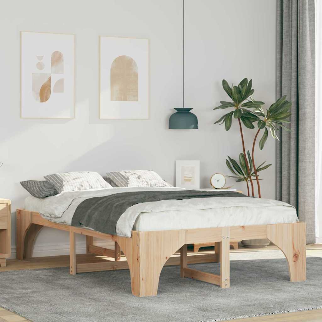 Sengestamme Brun 140 x 190 cm Massiv furu