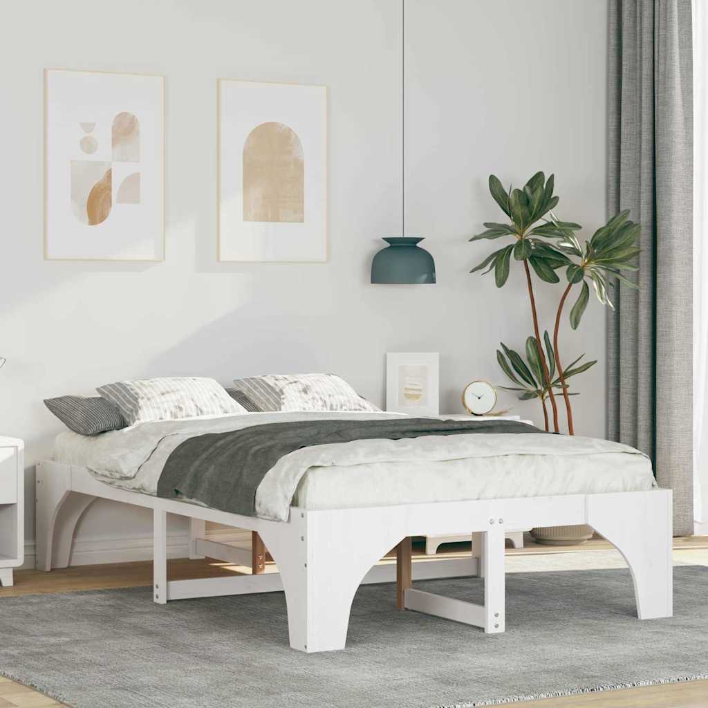 Gulvbedramme Hvit Heltre furu