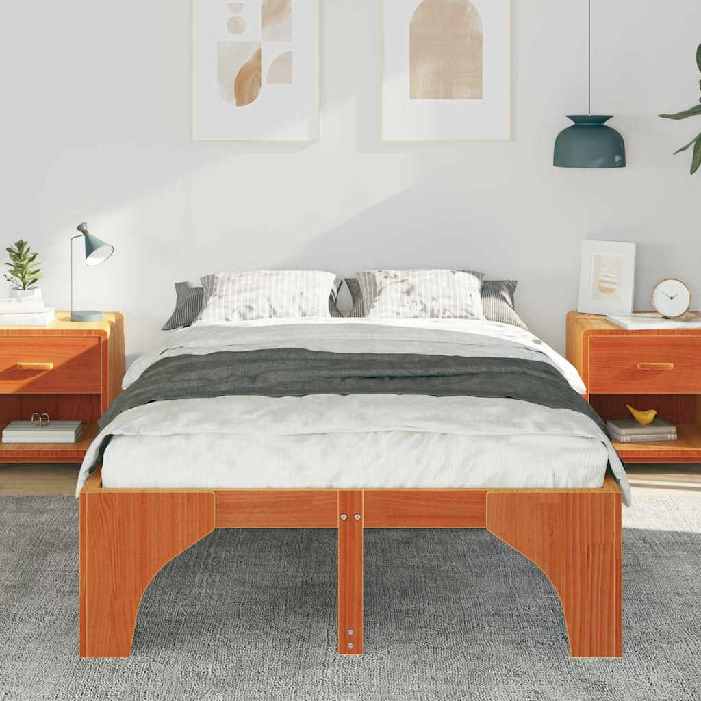 Sengestamme Brun 140 x 190 cm Massiv furu