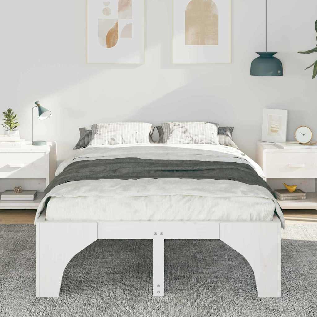 Sengestamme Hvit 120 x 190 cm Massiv furu