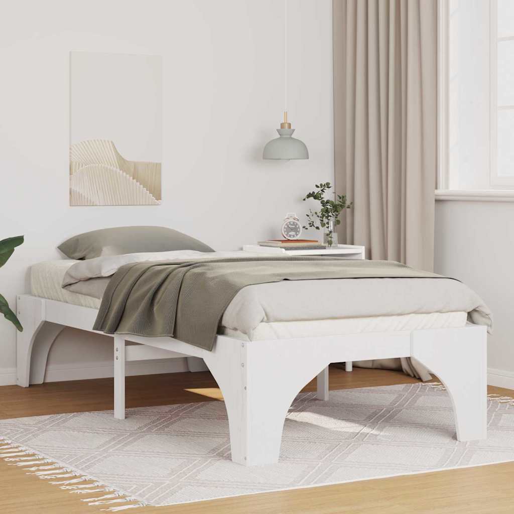 Gulvbedramme Hvit Heltre furu