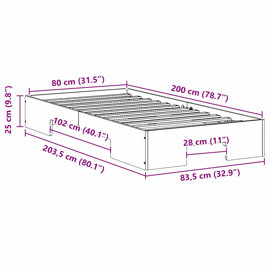 Sengestamme Brun 80 x 200 cm
