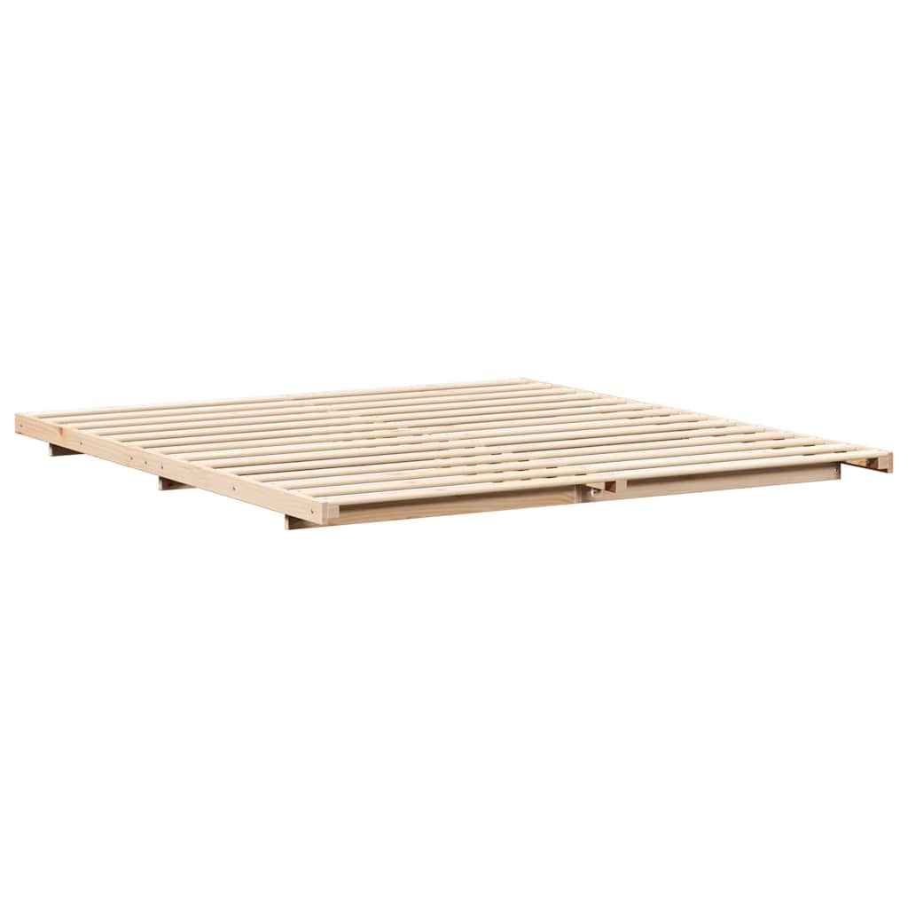 Gulvbedramme Brun 200 x 200 cm Heltre furu