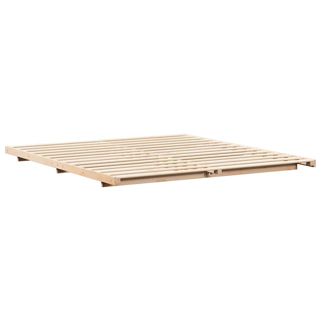Gulvbedramme Brun 200 x 200 cm Heltre furu