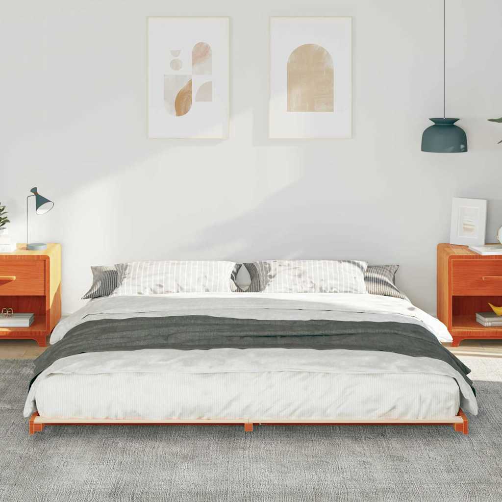 Gulvbedramme Voksbrun 200 x 200 cm Heltre furu