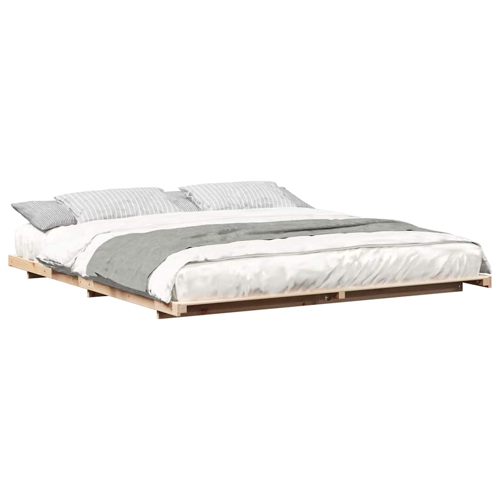 Gulvbedramme Brun 180 x 200 cm Heltre furu