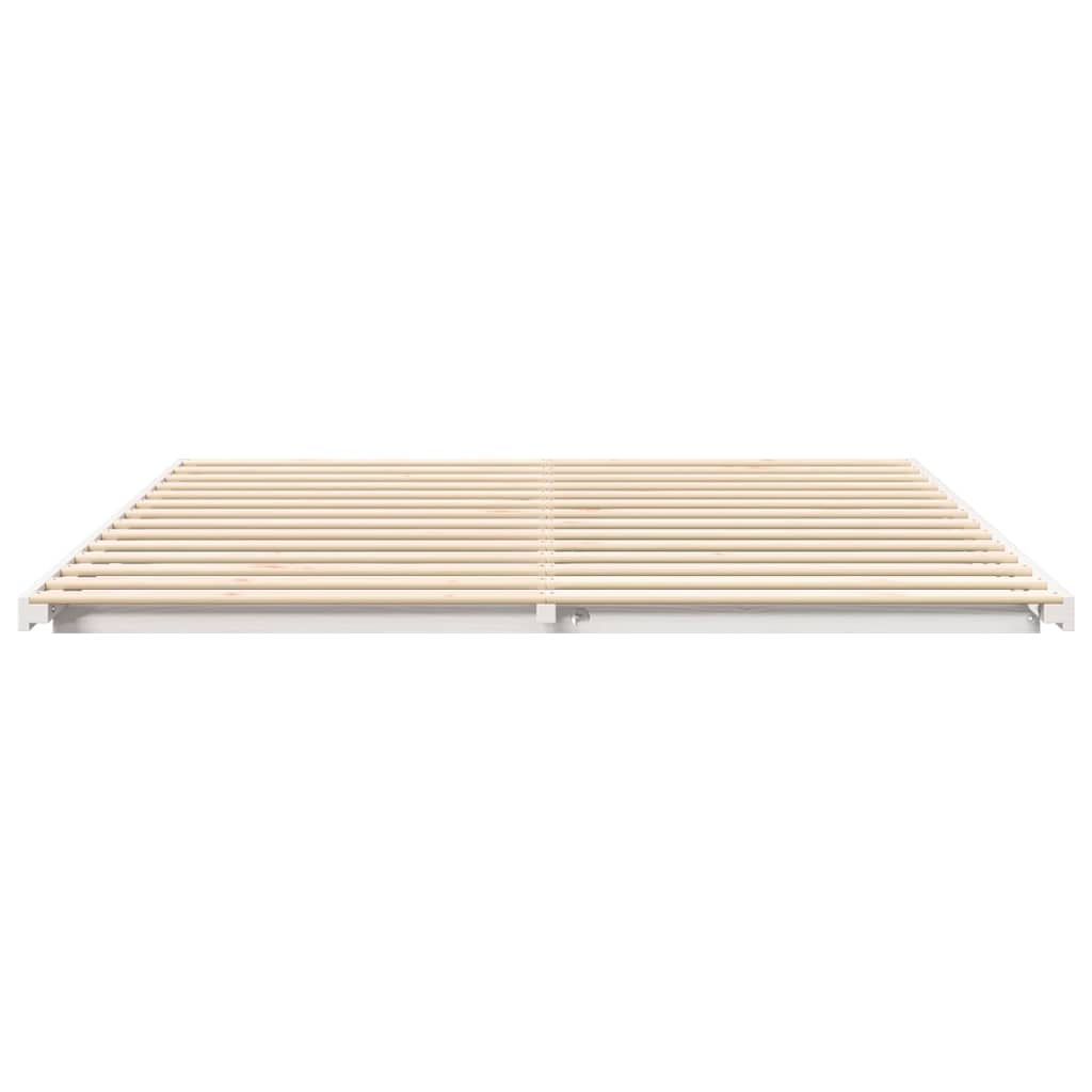 Gulvbedramme Hvit 180 x 200 cm Heltre furu