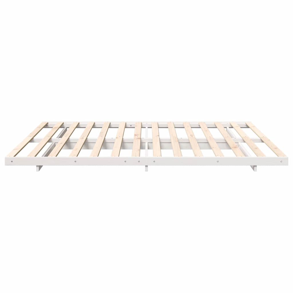 Gulvbedramme Hvit 180 x 200 cm Heltre furu