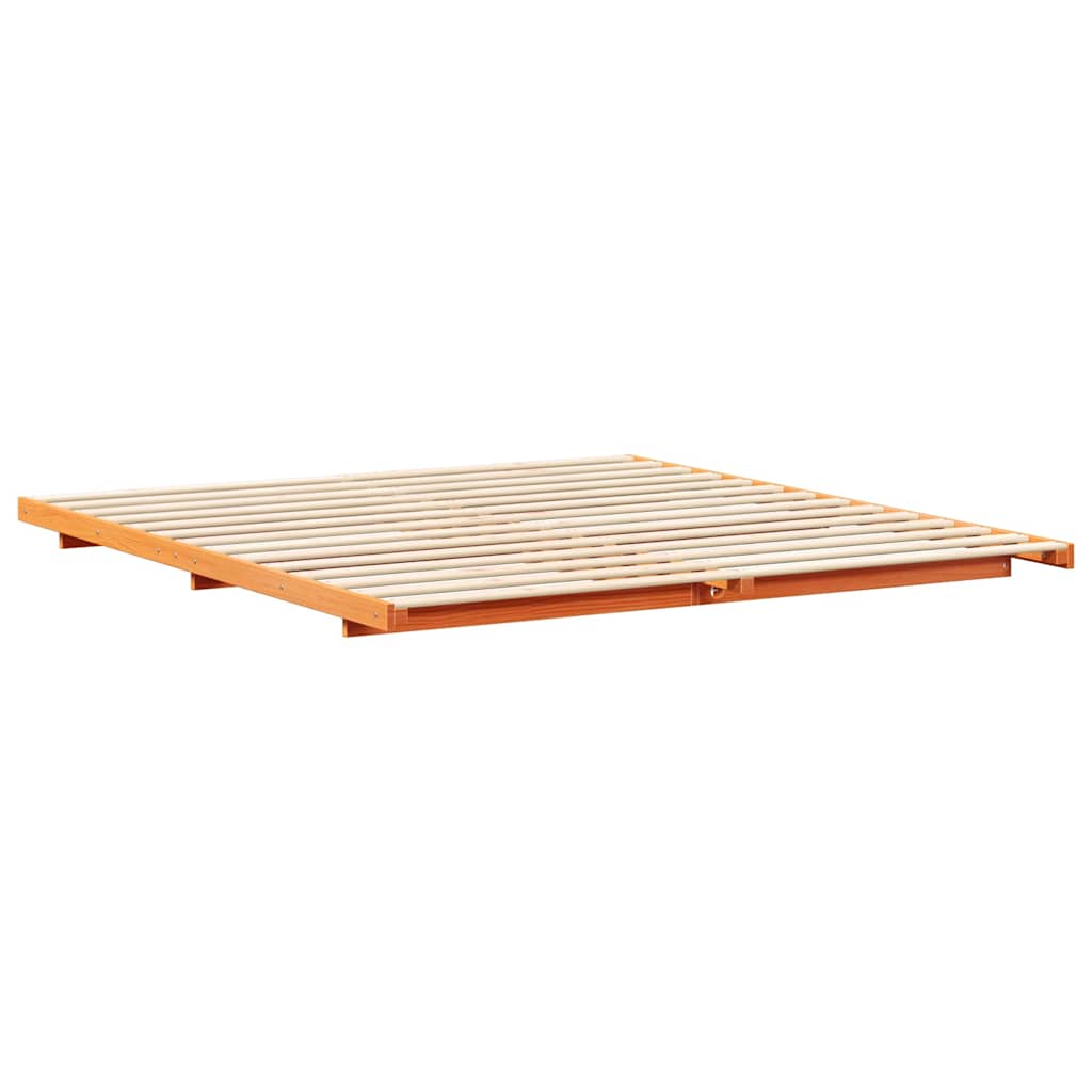 Gulvbedramme Voksbrun 180 x 200 cm Heltre furu