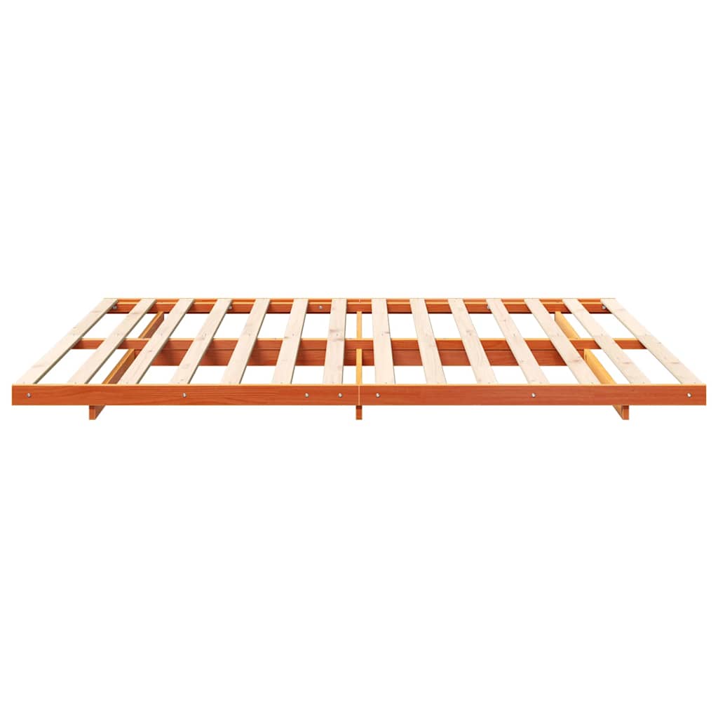 Gulvbedramme Voksbrun 180 x 200 cm Heltre furu