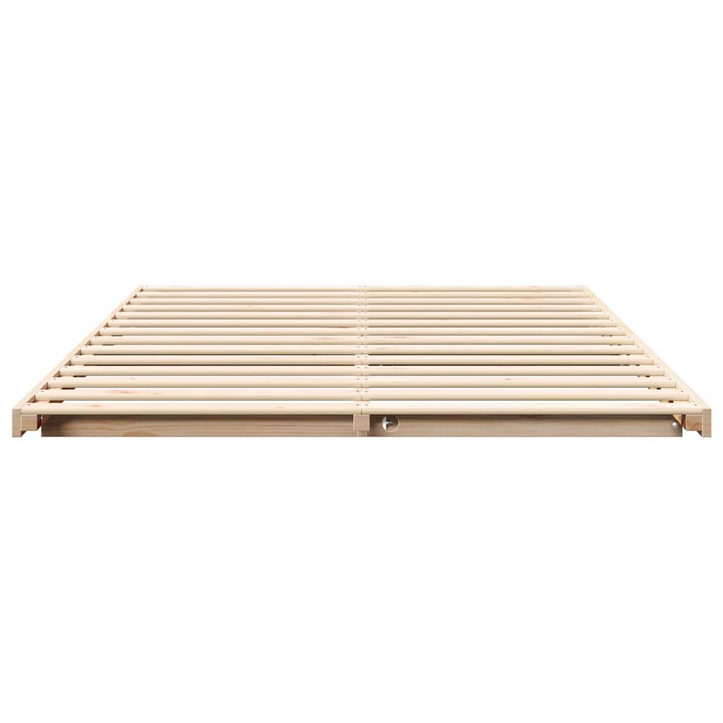 Gulvbedramme Brun 160 x 200 cm Heltre furu