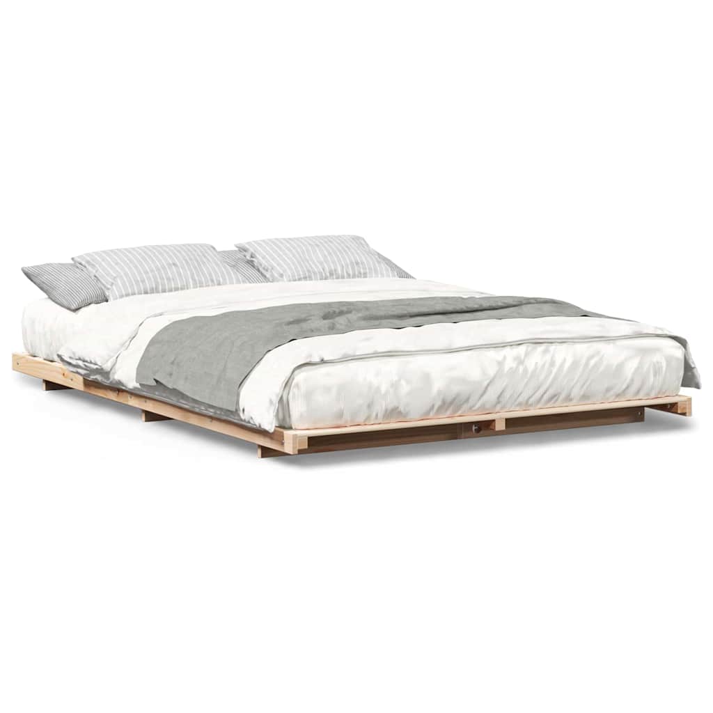 Gulvbedramme Brun 160 x 200 cm Heltre furu