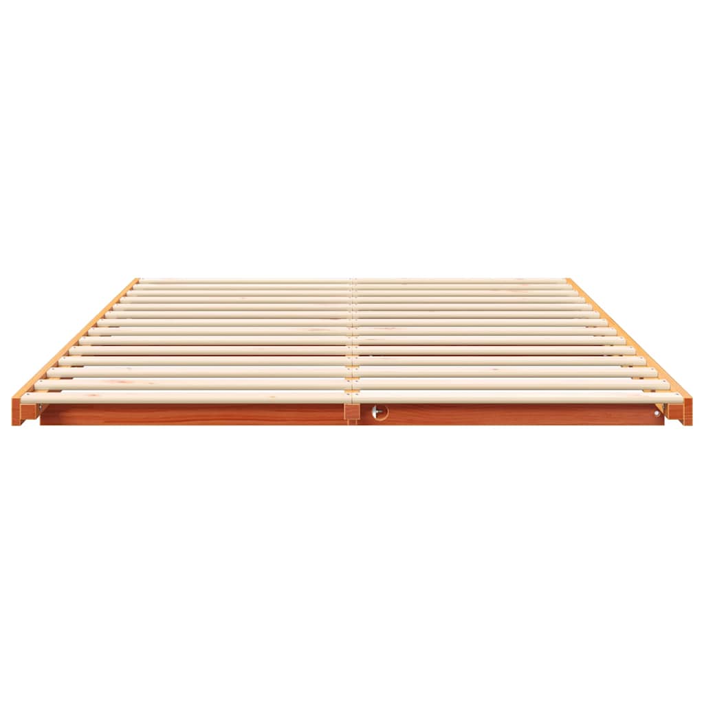 Gulvbedramme Voksbrun 160 x 200 cm Heltre furu