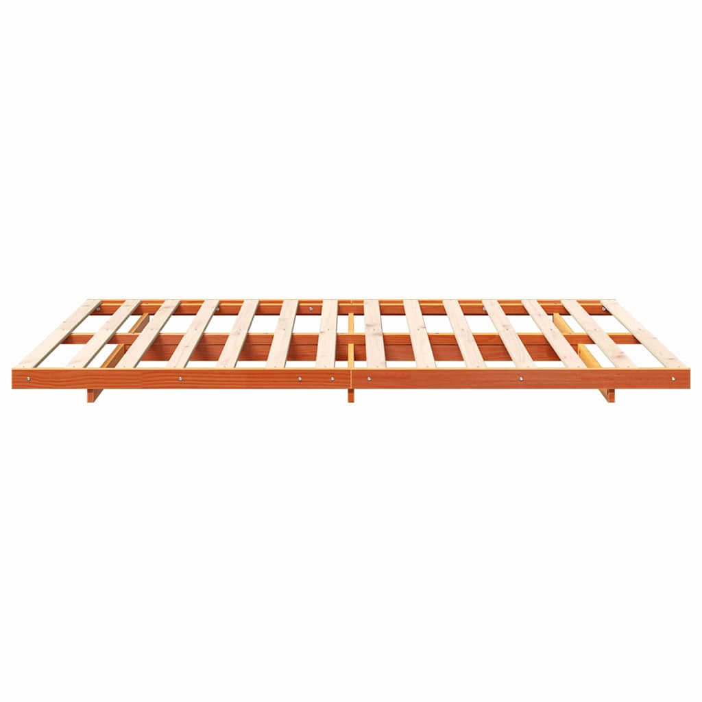Gulvbedramme Voksbrun 160 x 200 cm Heltre furu