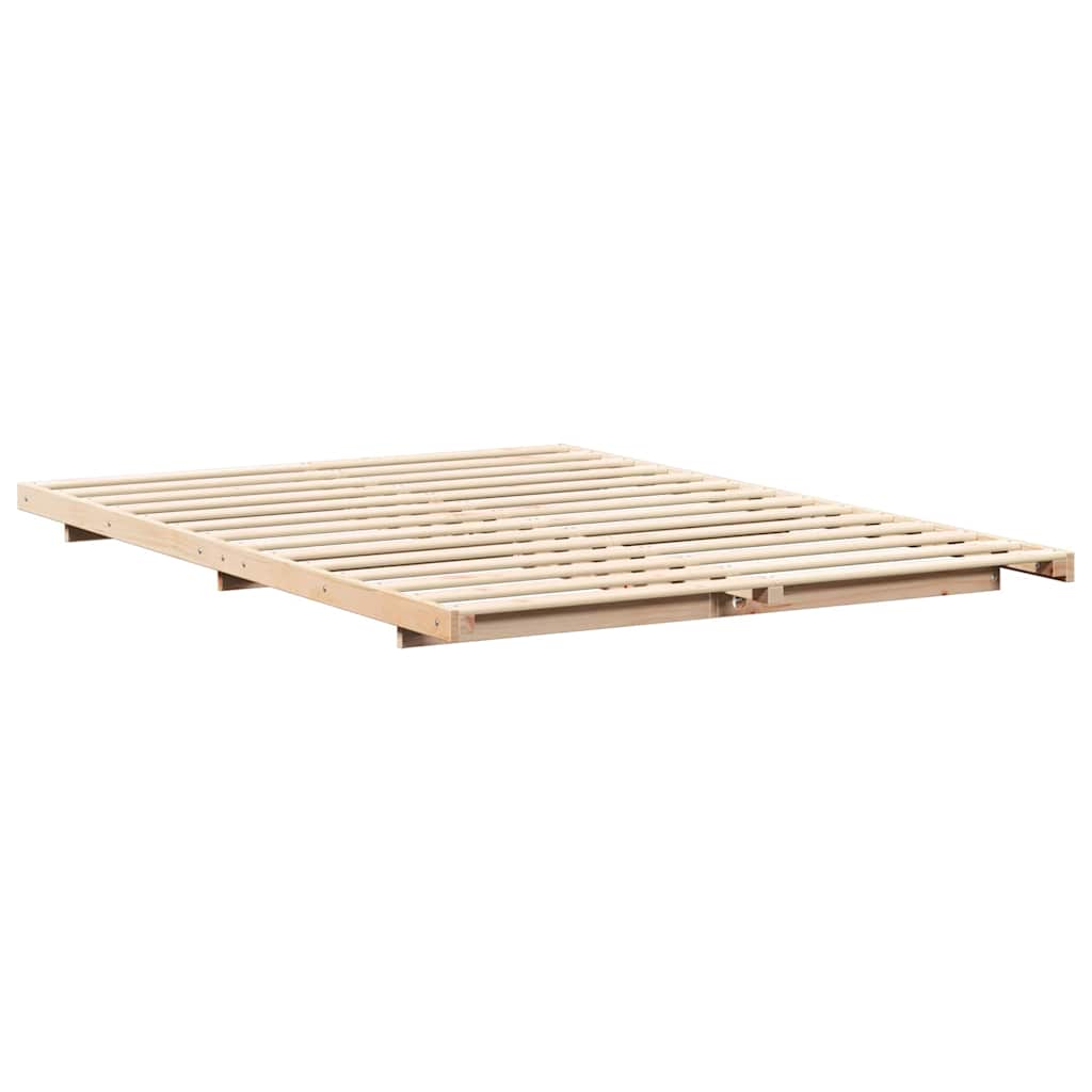 Gulvbedramme Brun 150 x 200 cm Heltre furu