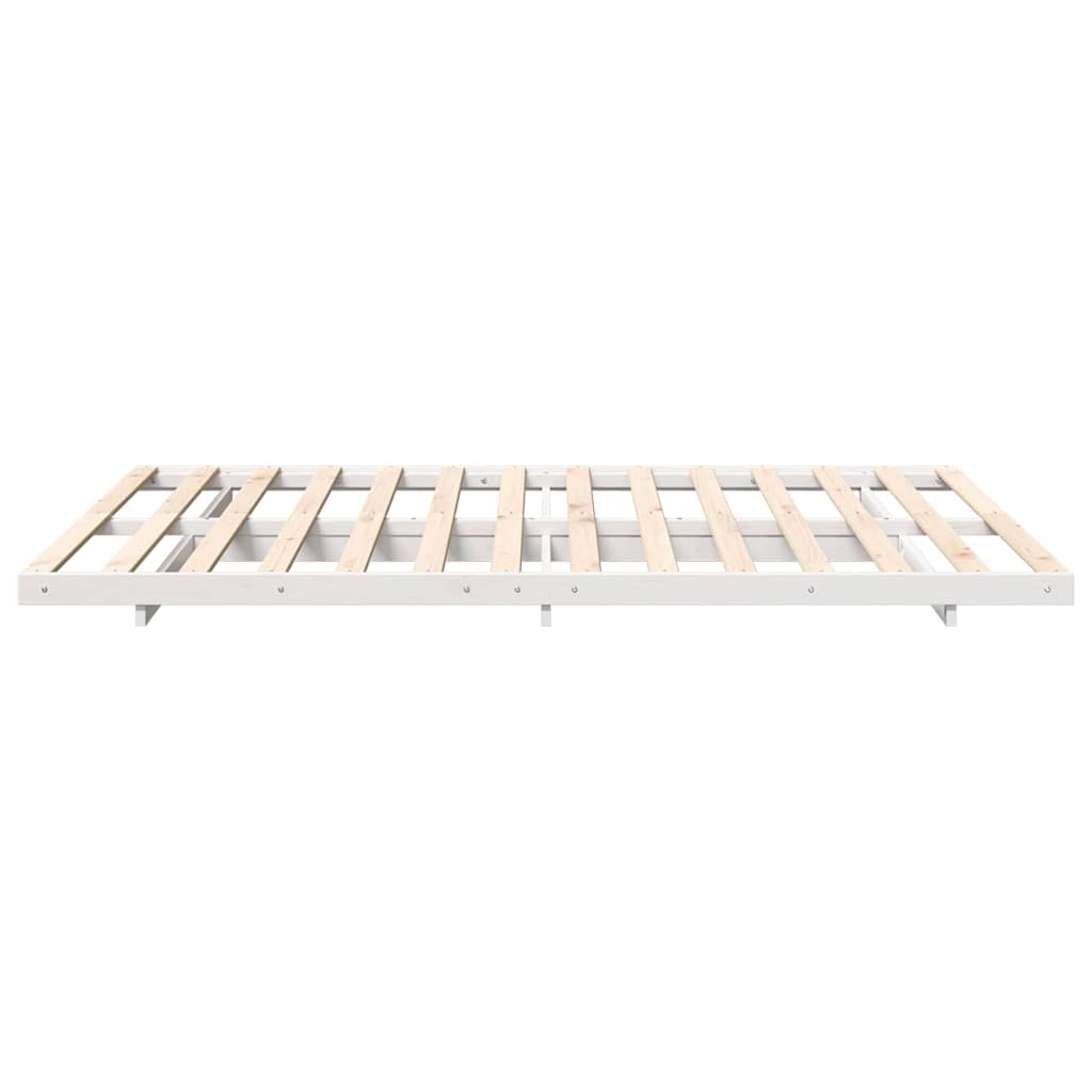 Gulvbedramme Hvit 140 x 200 cm Heltre furu