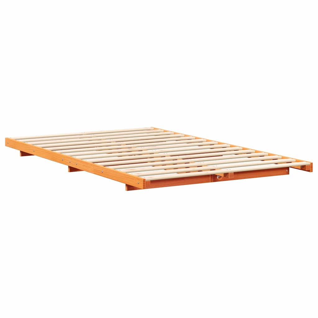 Gulvbedramme Voksbrun 120 x 200 cm Heltre furu