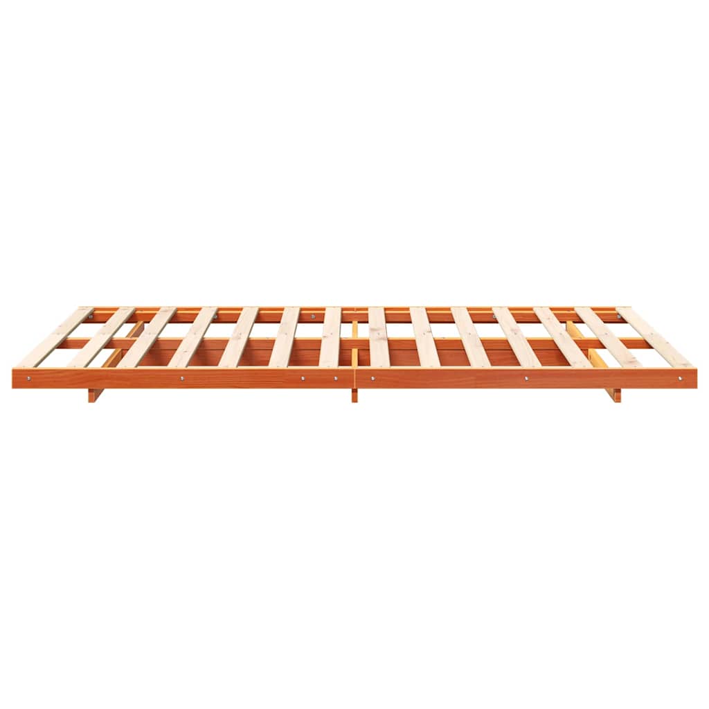 Gulvbedramme Voksbrun 120 x 200 cm Heltre furu