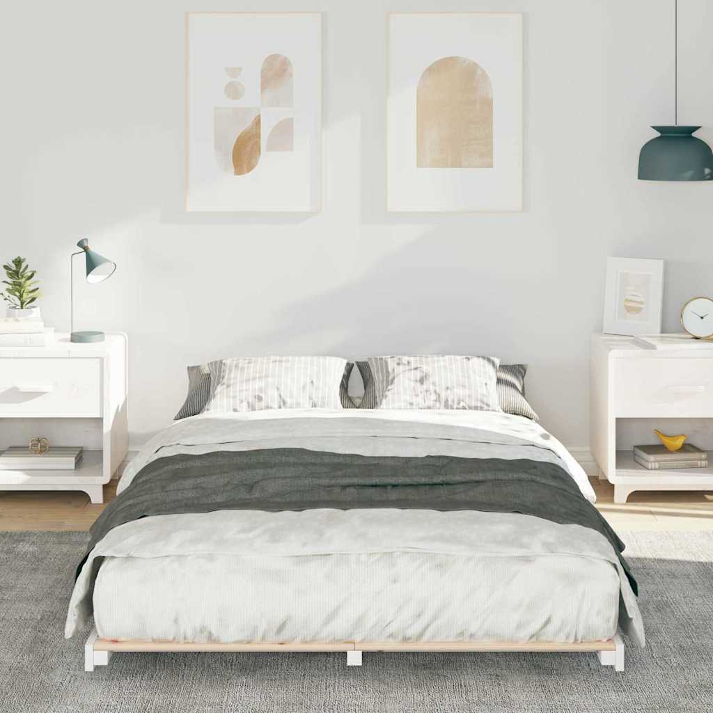 Sengestamme Hvit 140 x 190 cm Massiv furu