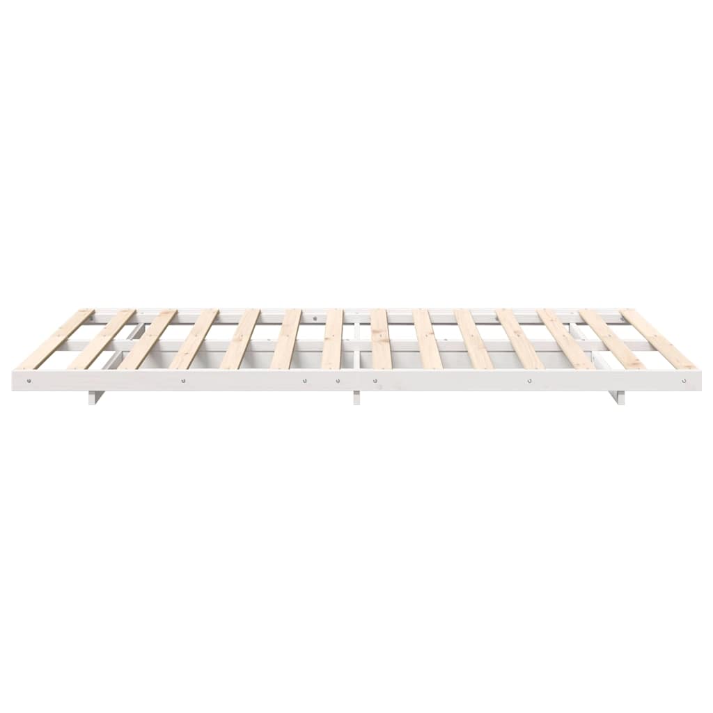 Gulvbedramme Hvit 140 x 190 cm Heltre furu