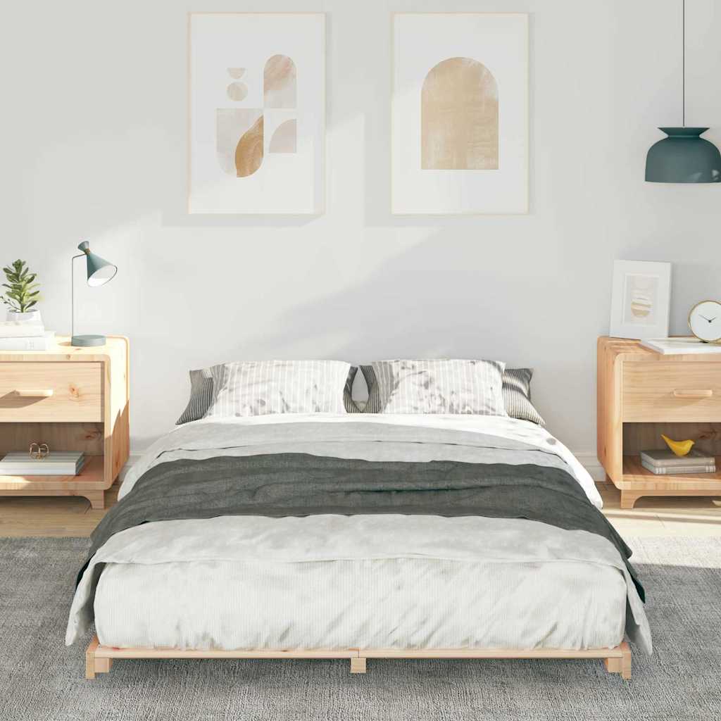 Gulvbedramme Brun 120 x190 cm Heltre furu