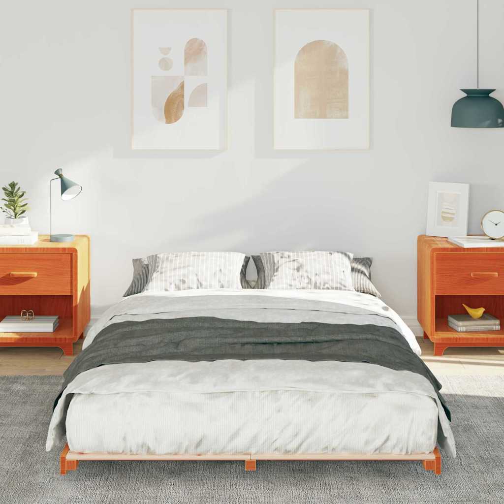 Gulvbedramme Voksbrun 120 x190 cm Heltre furu