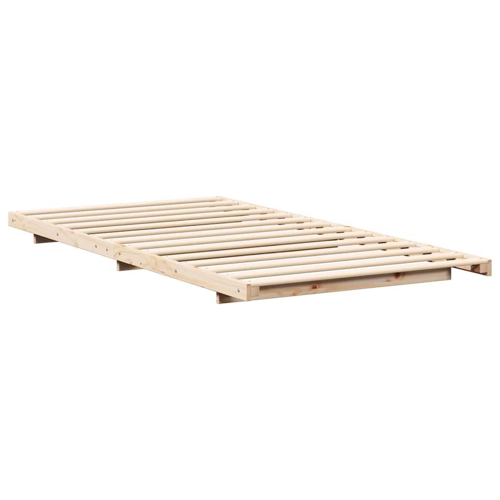 Gulvbedramme Brun 90 x 200 cm Heltre furu
