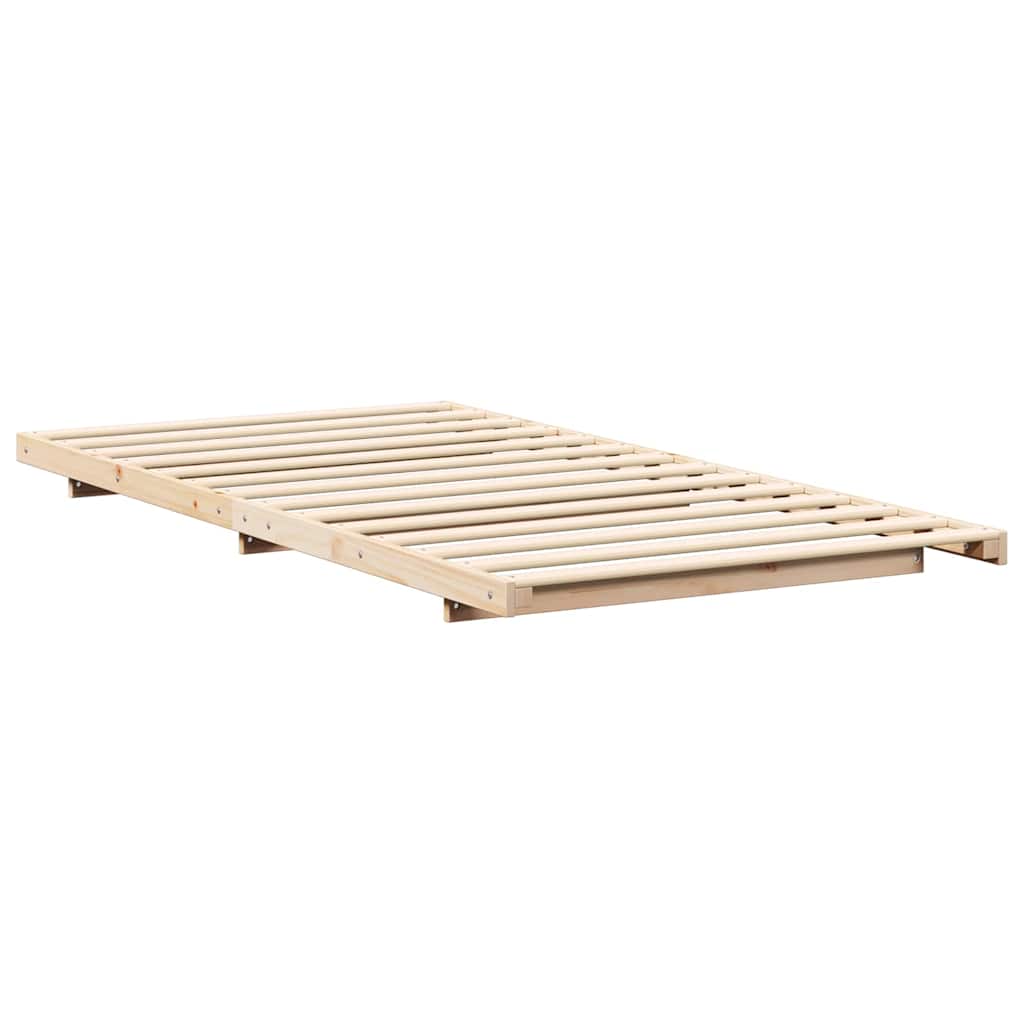 Gulvbedramme Brun 90 x 200 cm Heltre furu