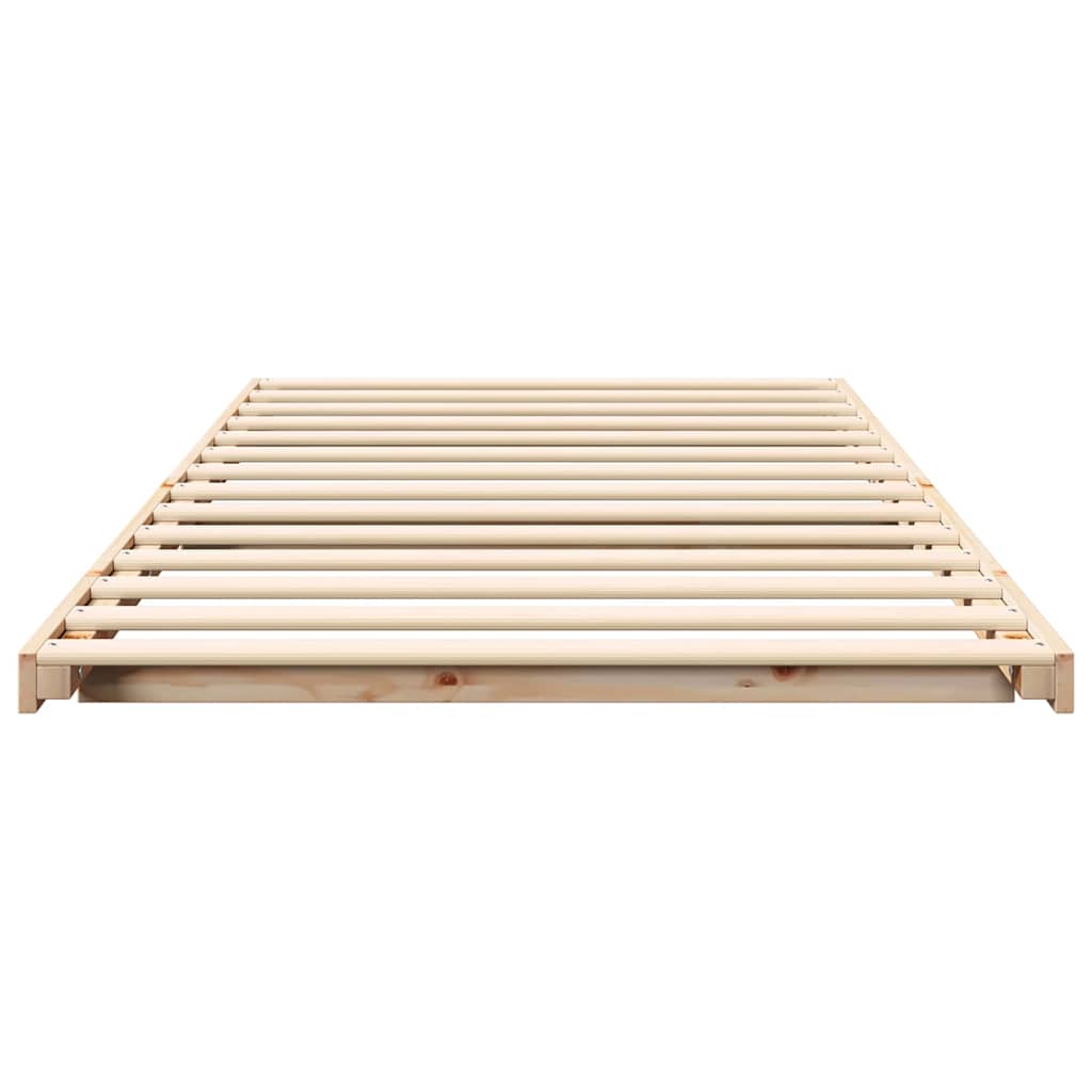 Gulvbedramme Brun 90 x 200 cm Heltre furu