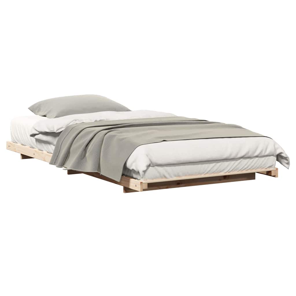 Gulvbedramme Brun 90 x 200 cm Heltre furu
