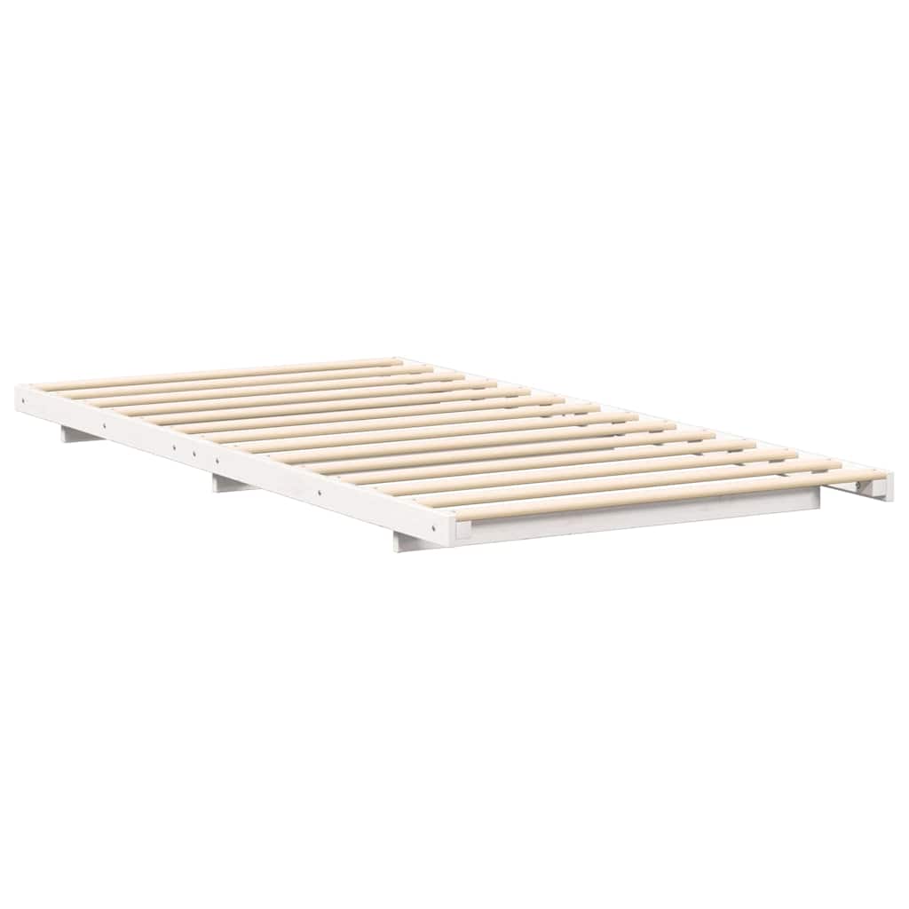Gulvbedramme Hvit 80 x 200 cm Heltre furu
