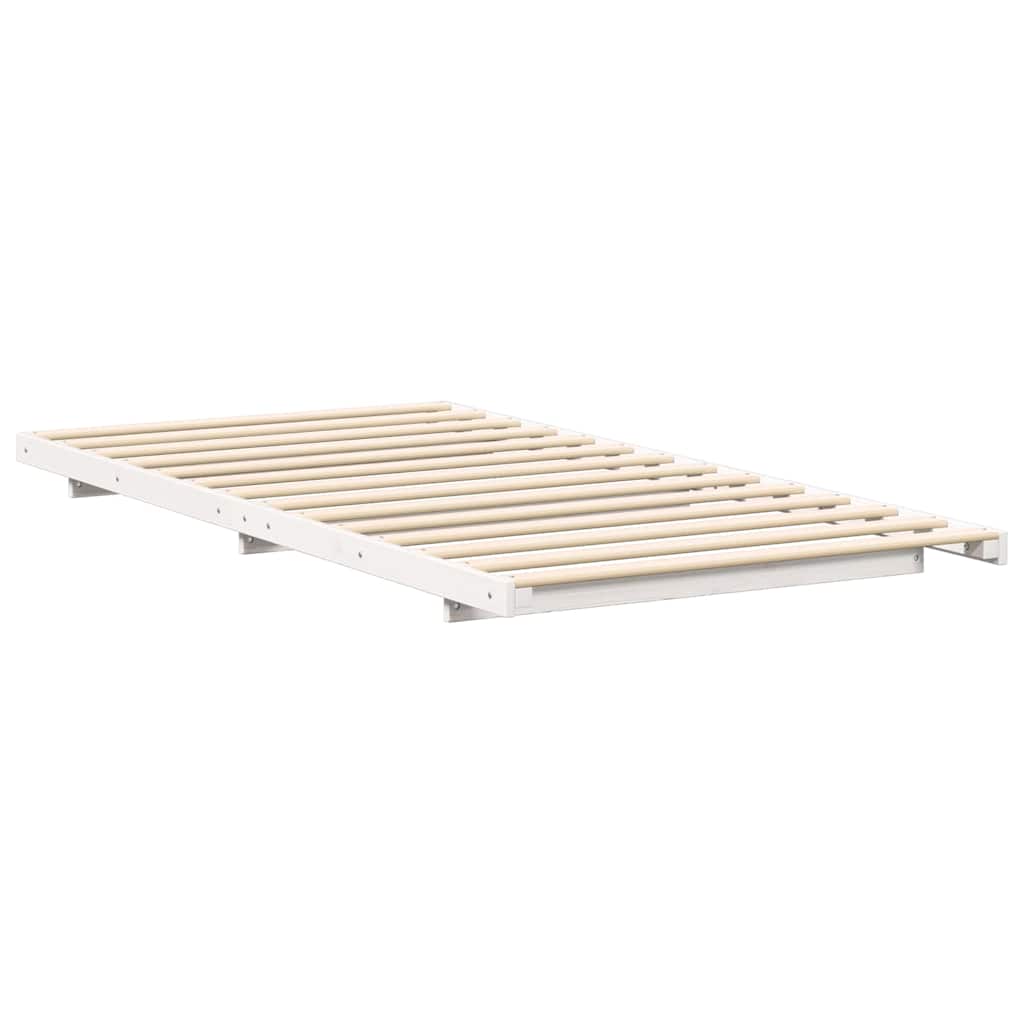 Gulvbedramme Hvit 80 x 200 cm Heltre furu