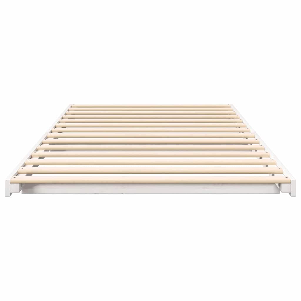 Gulvbedramme Hvit 80 x 200 cm Heltre furu