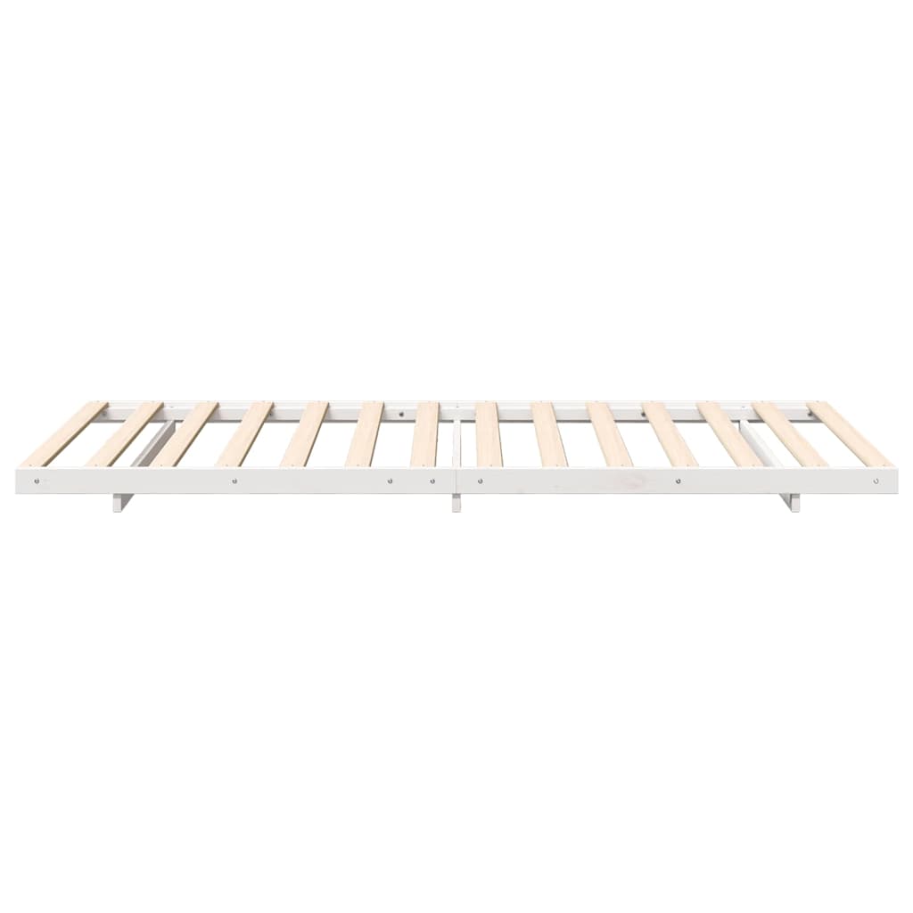 Gulvbedramme Hvit 80 x 200 cm Heltre furu