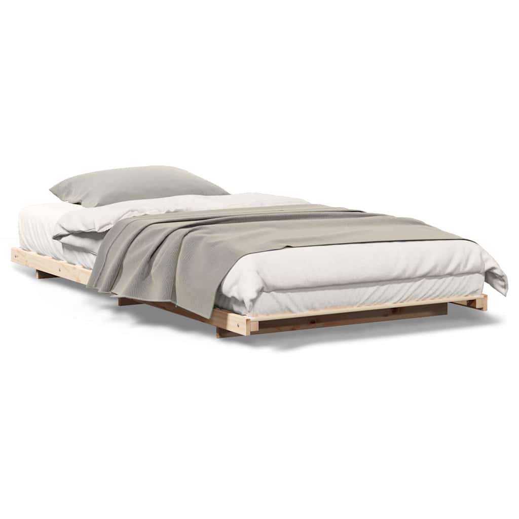 Gulvbedramme Brun 75 x 190 cm Heltre furu