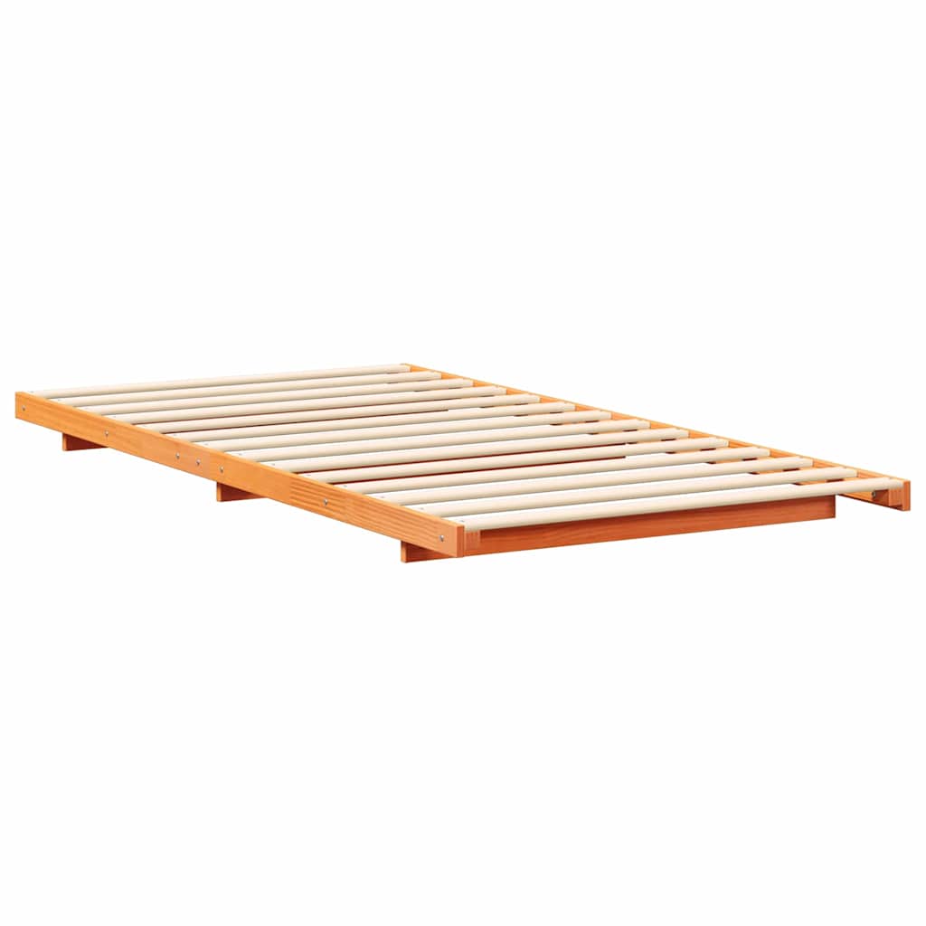 Gulvbedramme Voksbrun 75 x 190 cm Heltre furu