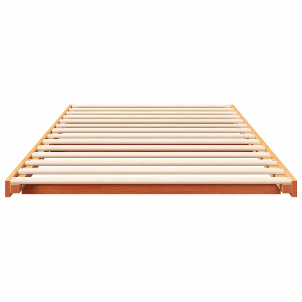 Gulvbedramme Voksbrun 75 x 190 cm Heltre furu