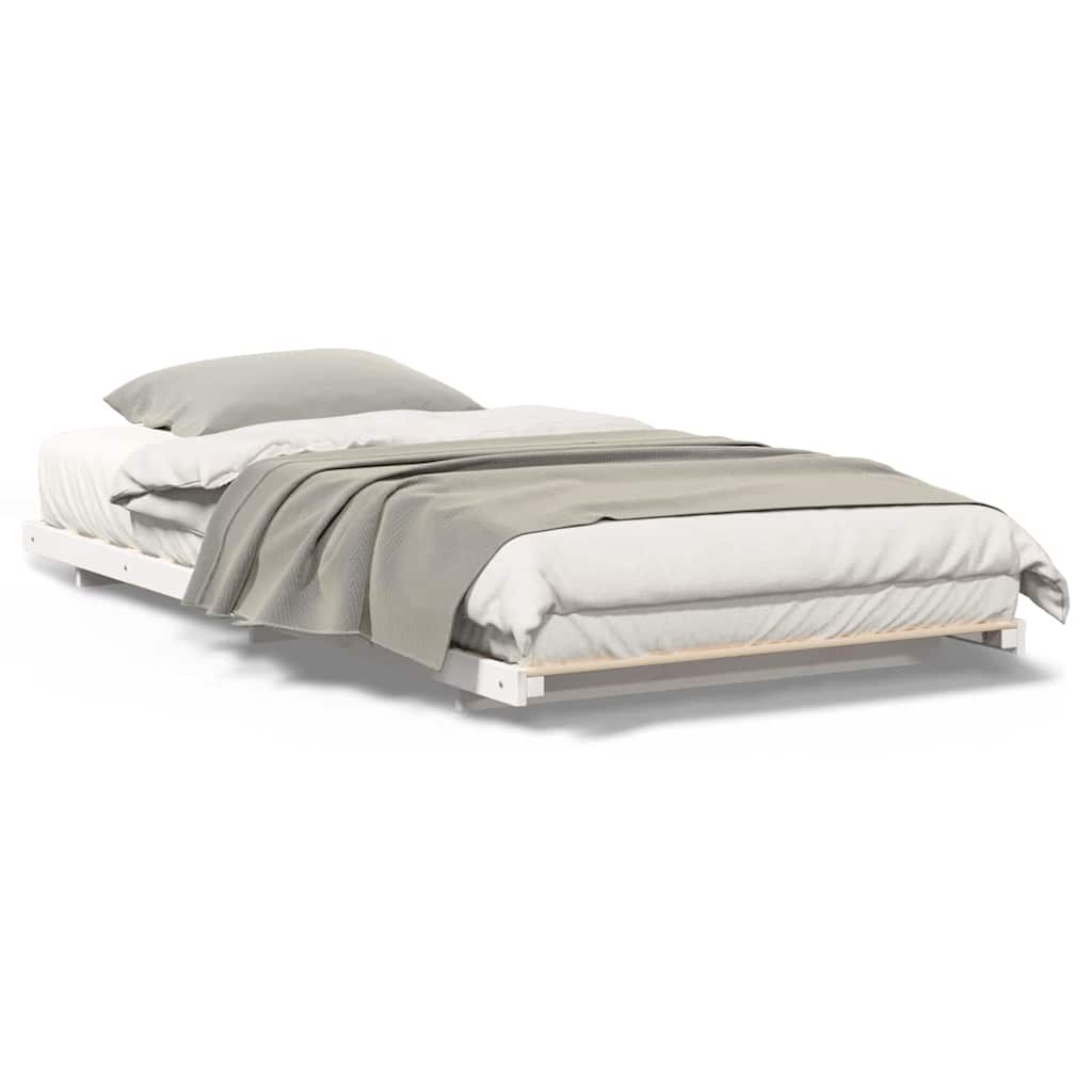 Gulvbedramme Hvit 80 x 210 cm Heltre furu