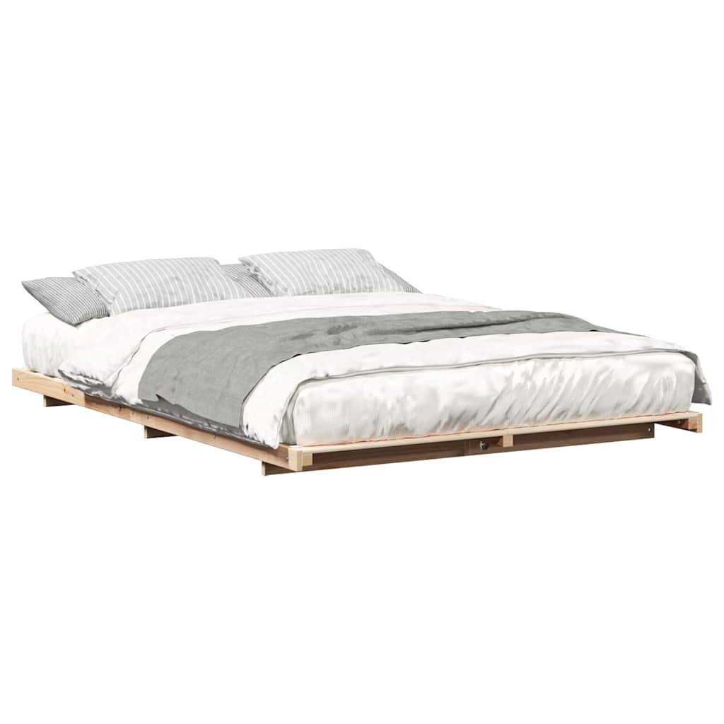 Gulvbedramme Brun 160 x 210 cm Heltre furu