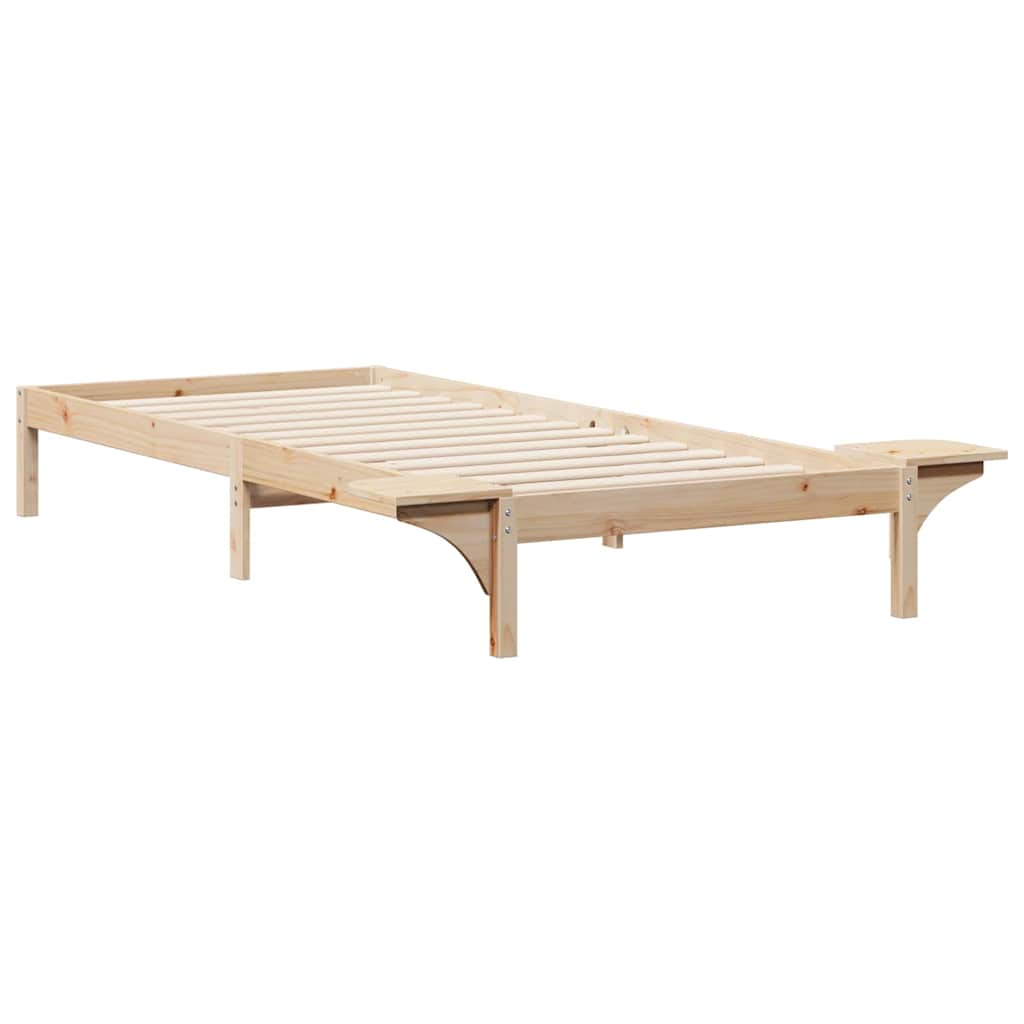Sengestamme med Sidebord Naturlig 100 x 210 cm Massiv furu