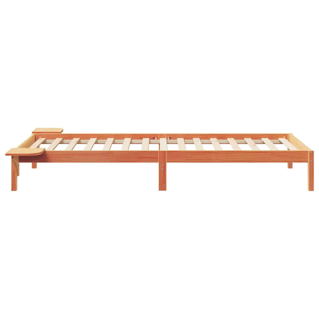 Sengestamme med Sidebord Vokset Brun 100 x 210 cm Massiv furu