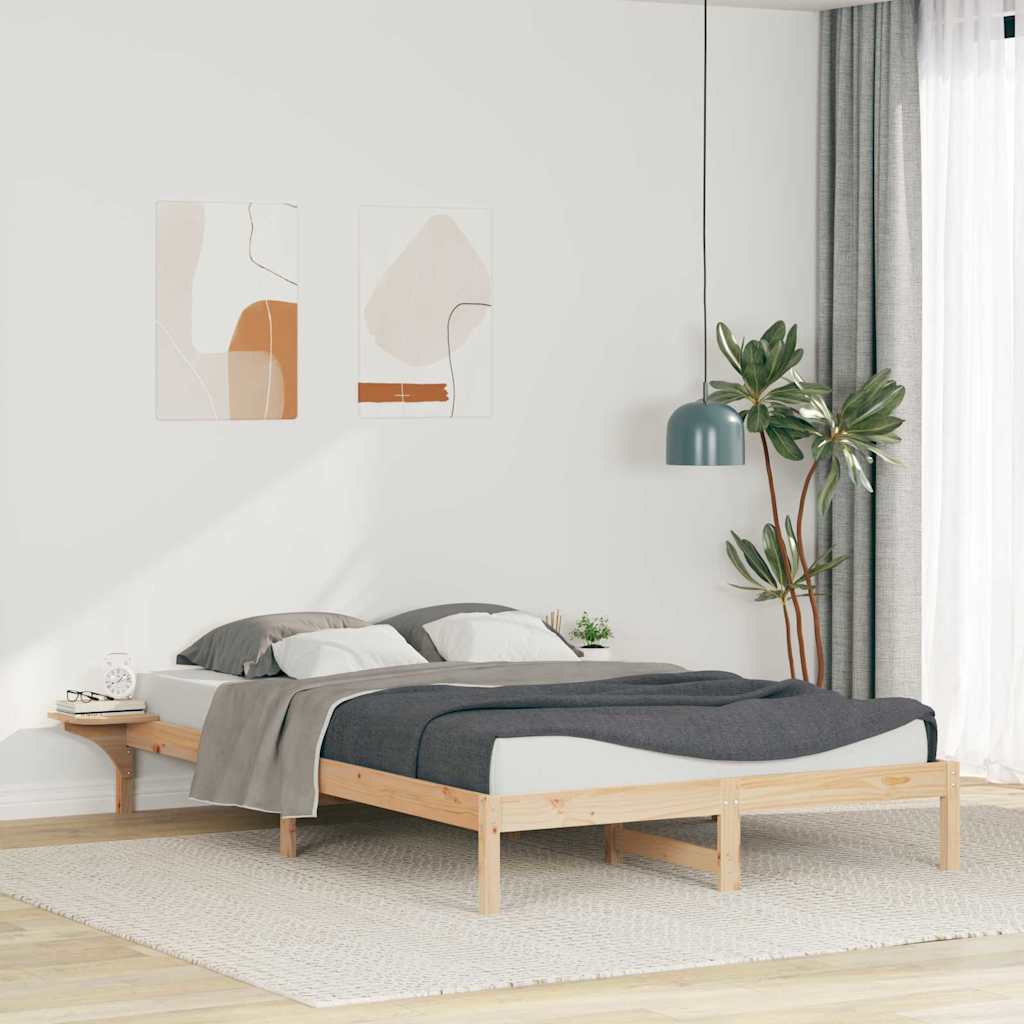 Sengestamme med Sidebord Naturlig 140 x 210 cm Massiv furu
